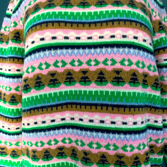 J. Crew mock neck Fair Isle sweater size M - Picture 2 of 5